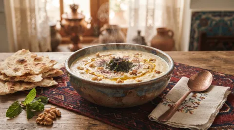 کله‌جوش اصفهانی با کشک و گردو