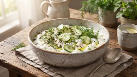 سالاد خیار و ماست خنک و خوشمزه