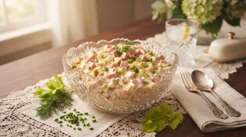 سالاد ژامبون مجلسی و خوشمزه