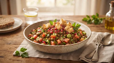سالاد عدس رژیمی و خوشمزه