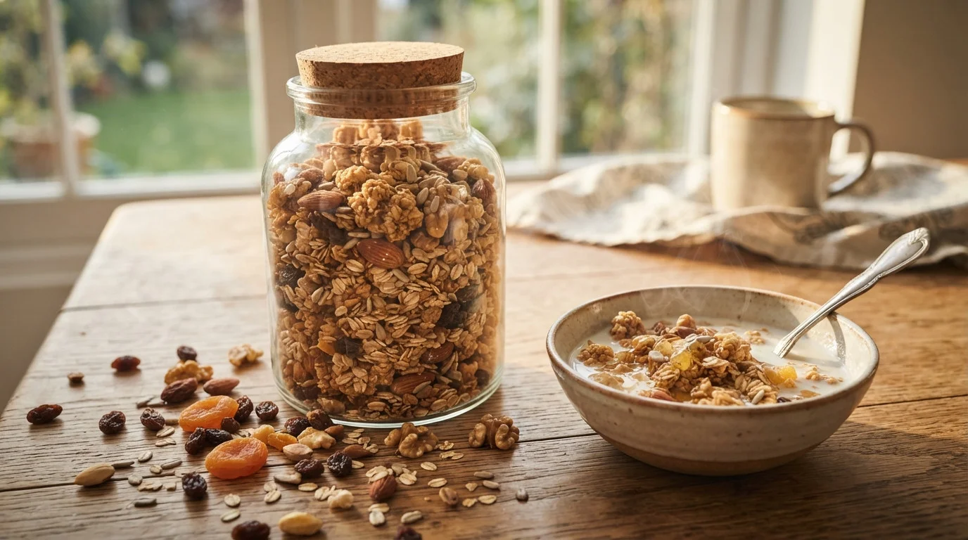 گرانولای عسل خانگی با جو دوسر