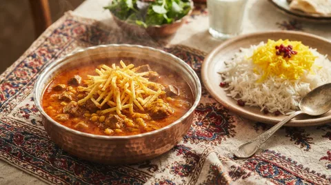 خورش قیمه مجلسی و جا افتاده